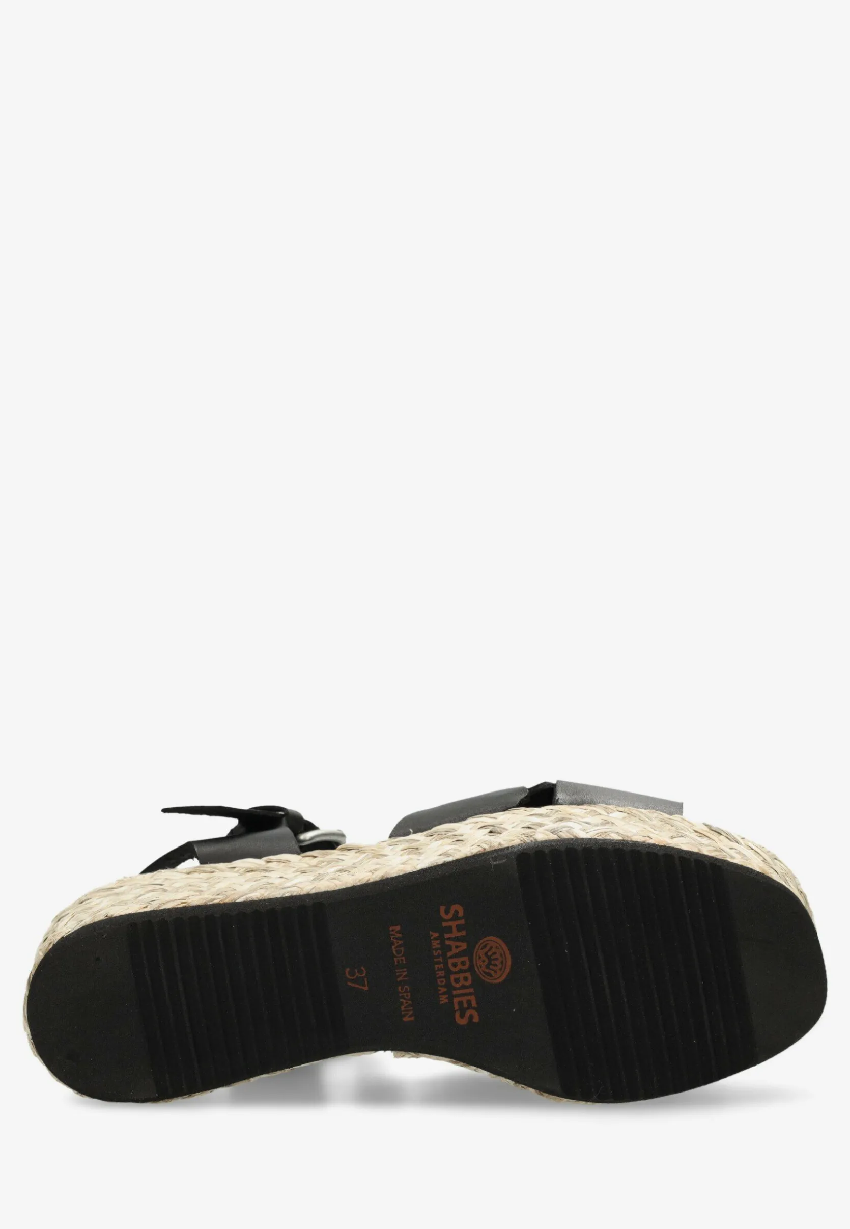 Espadrille Sandale Glattleder Schwarz