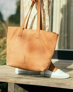 Grose Shopper Geschliffenes Leder Cognac