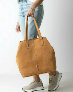 Grose Shopper Geschliffenes Leder Cognac