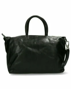 Handtasche Strukturleder Schwarz