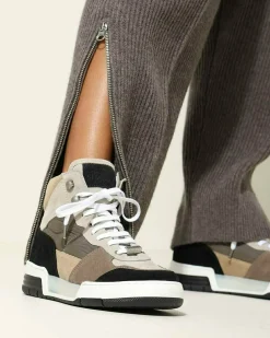 Hohe Sneaker Revin Taupe Fur Damen | Shabbies Amsterdam