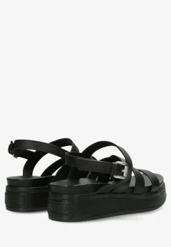 Sandale Glattleder Schwarz