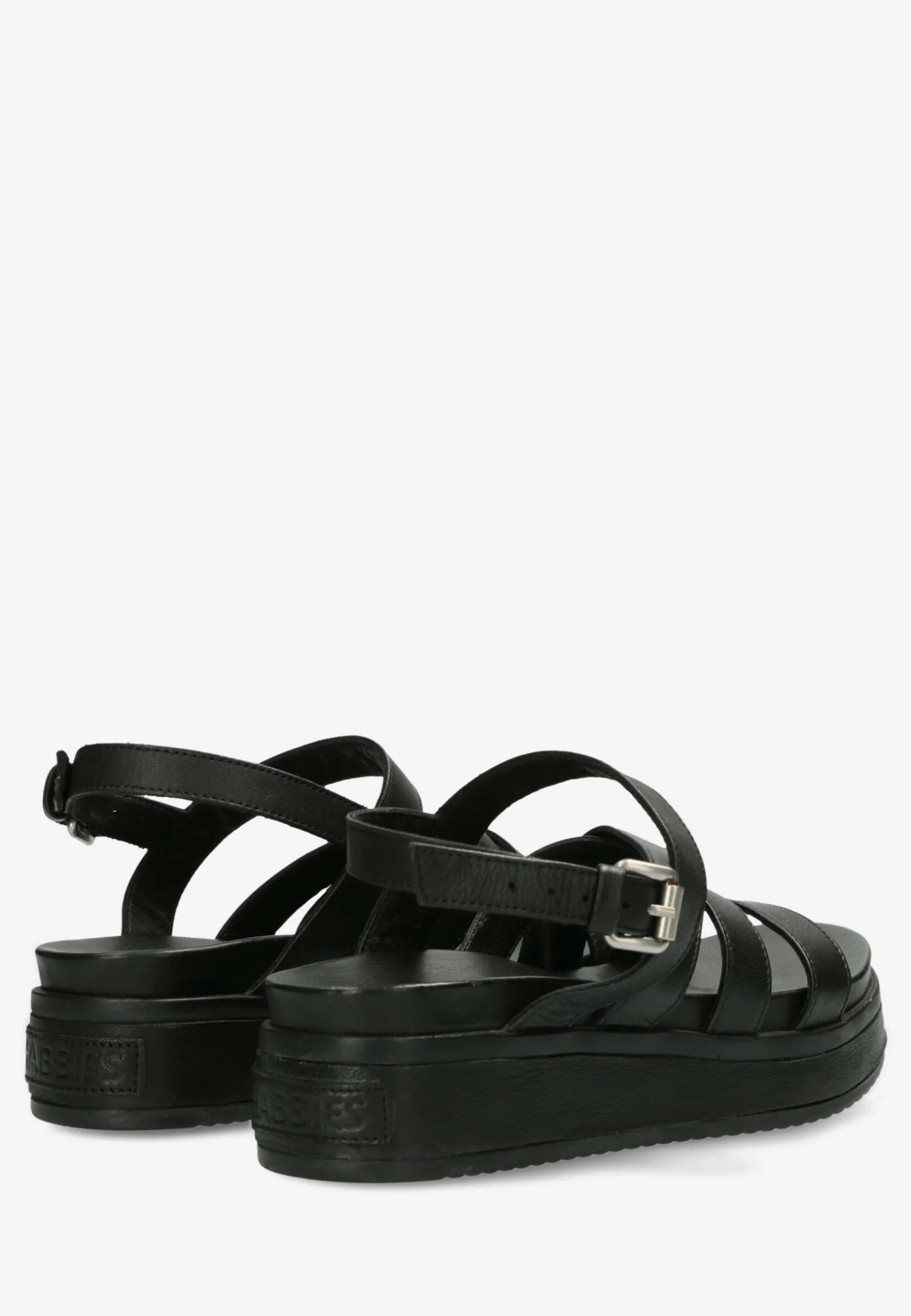 Sandale Glattleder Schwarz