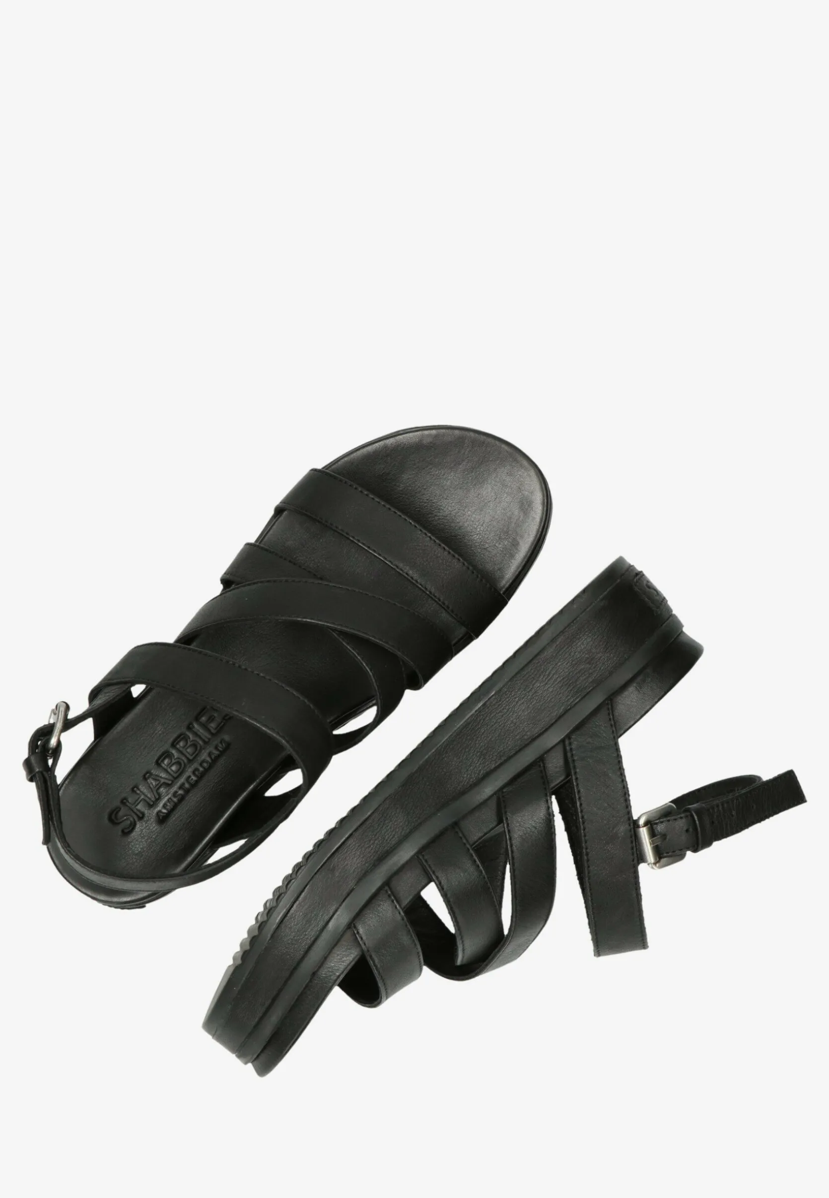 Sandale Glattleder Schwarz