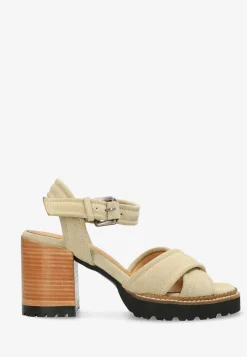 Sandale Mit Absatz Lieve Sand Fur Damen | Shabbies Amsterdam