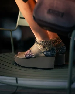 Sandale Plateau Vegetable Tanned Grun