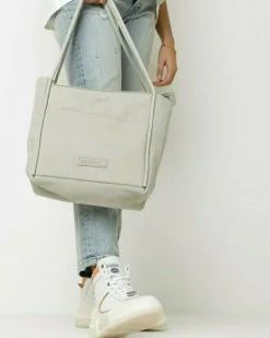 Shopper Geschliffenes Leder Grau