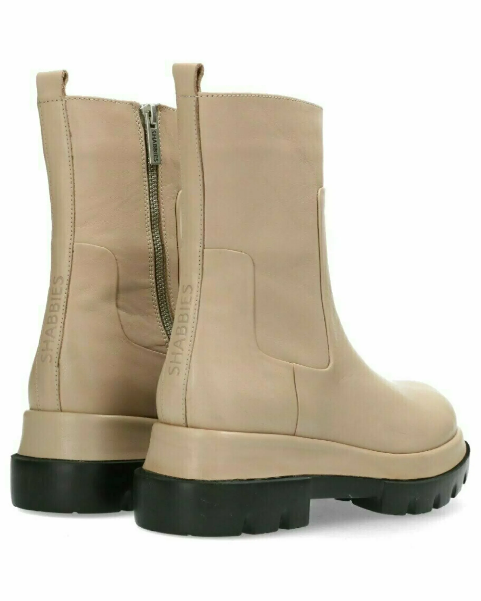 Stiefelette Glattleder Hellgrau