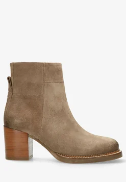 Stiefelette Mit Absatz Taupe