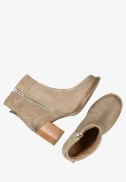Stiefelette Mit Absatz Taupe