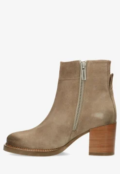 Stiefelette Mit Absatz Taupe